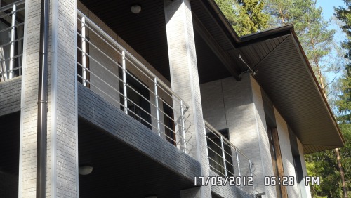Ограждения балкона в частном доме. Алюминий (Серебро)